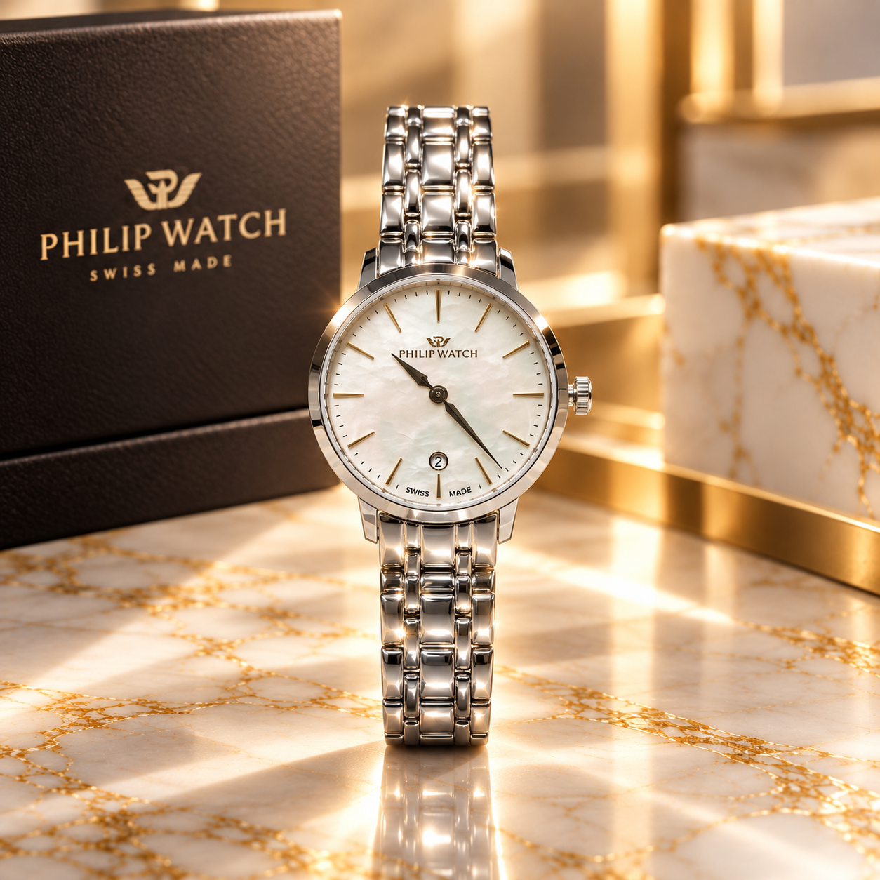 Philip Watch Lady donna in acciaio con quadrante in madreperla e cassa 30 mm