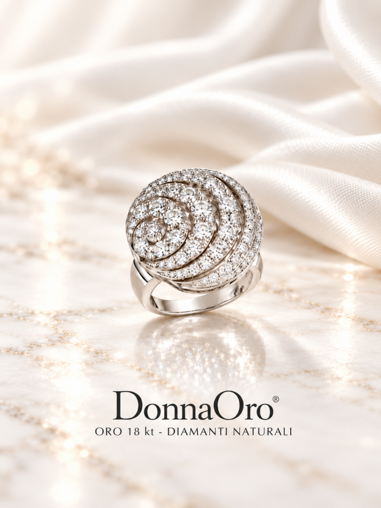 Anello donnaoro in oro 18 kt con diamanti