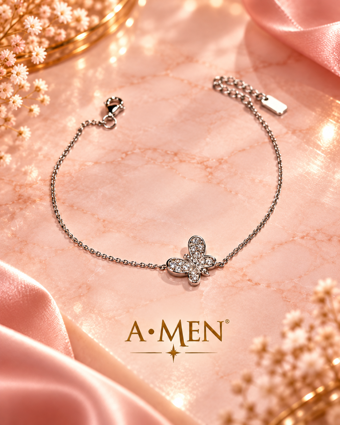 Bracciale A•MEN farfalla – Argento