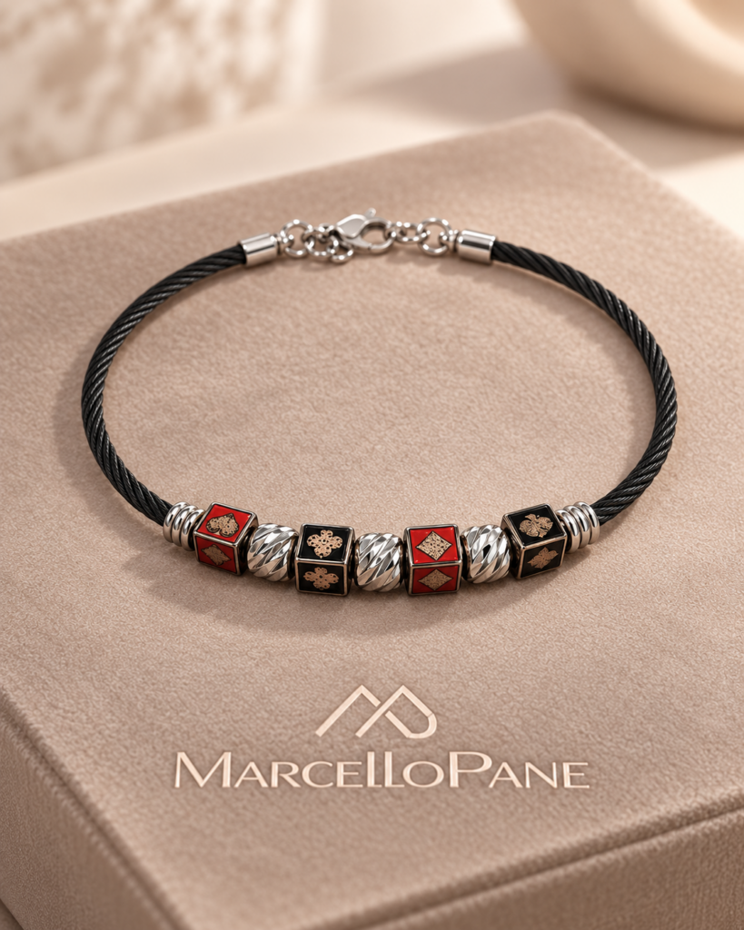 Bracciale uomo Marcello Pane – Argento e smalto