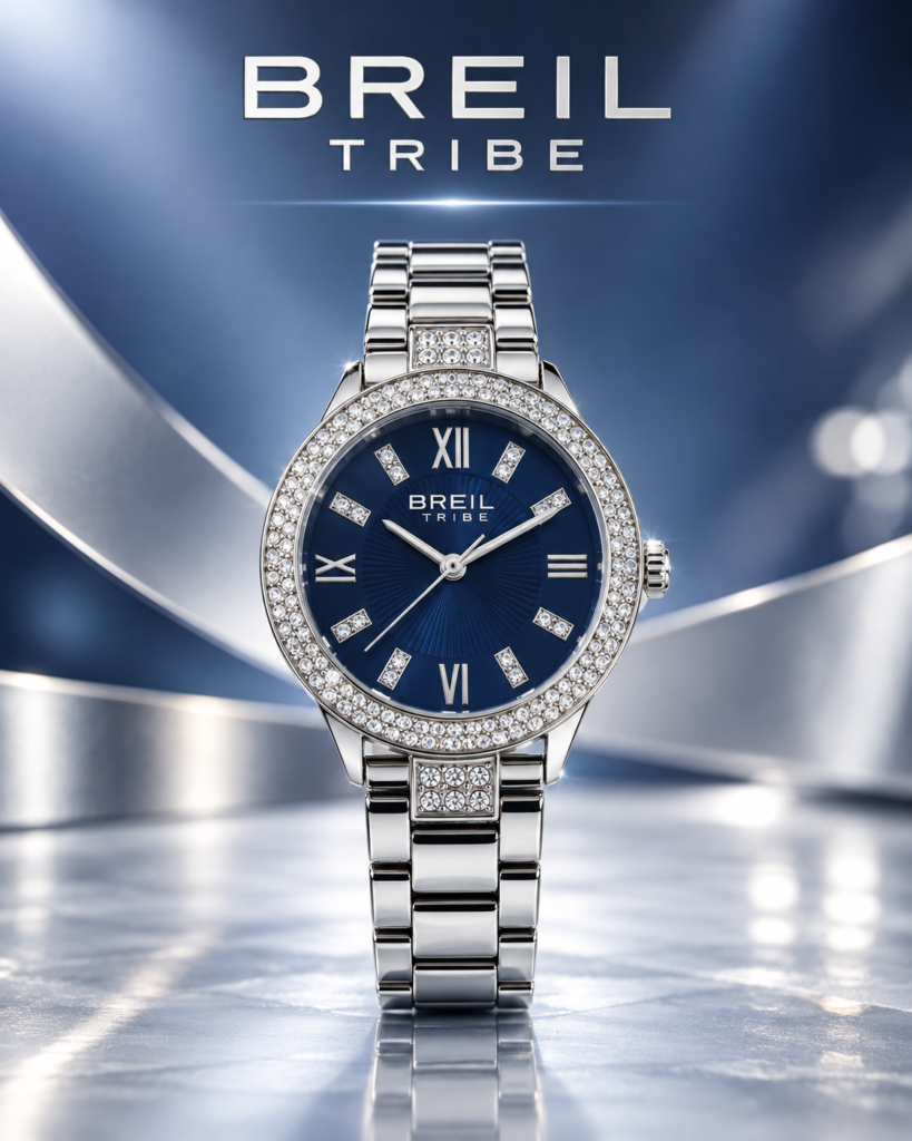 Orologio Breil Tribe Lady in acciaio con quadrante blu e strass