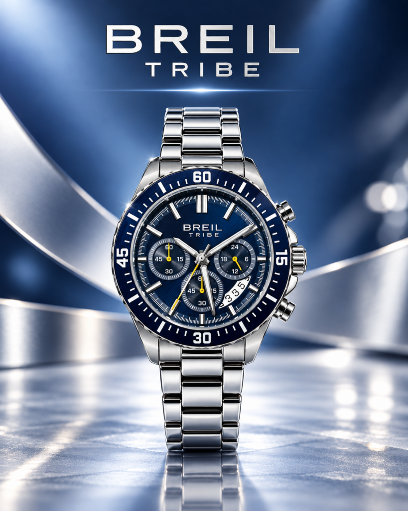 Orologio Breil Tribe Uomo Cronografo in acciaio con quadrante blu
