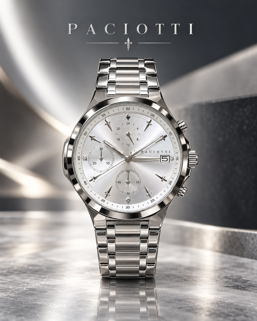 Orologio Cesare Paciotti Uomo cronografo in acciaio con quadrante silver