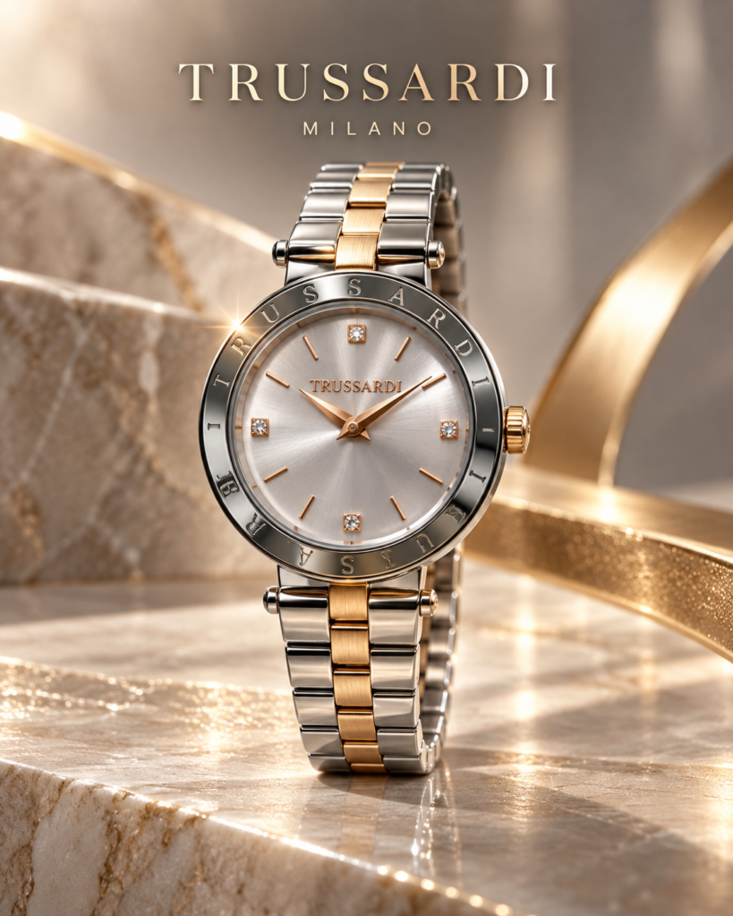 Orologio Trussardi Lady bicolore ramato con strass