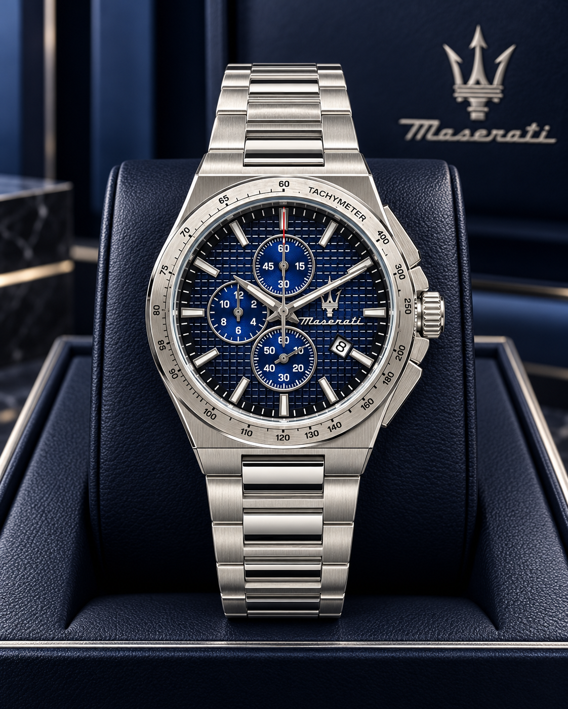 Orologio Maserati cronografo con quadrante blu