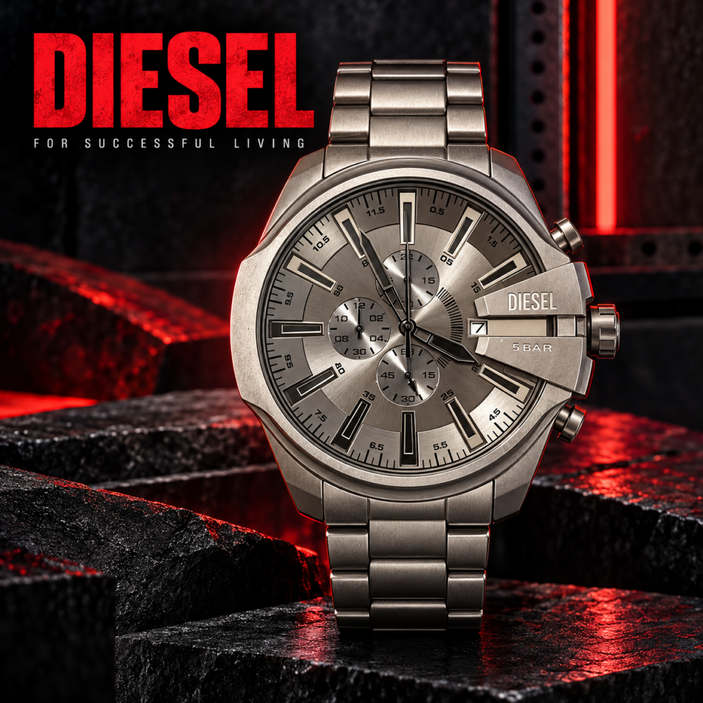 Orologio Diesel Uomo in acciaio brunito opaco con quadrante grigio – Cronografo al quarzo