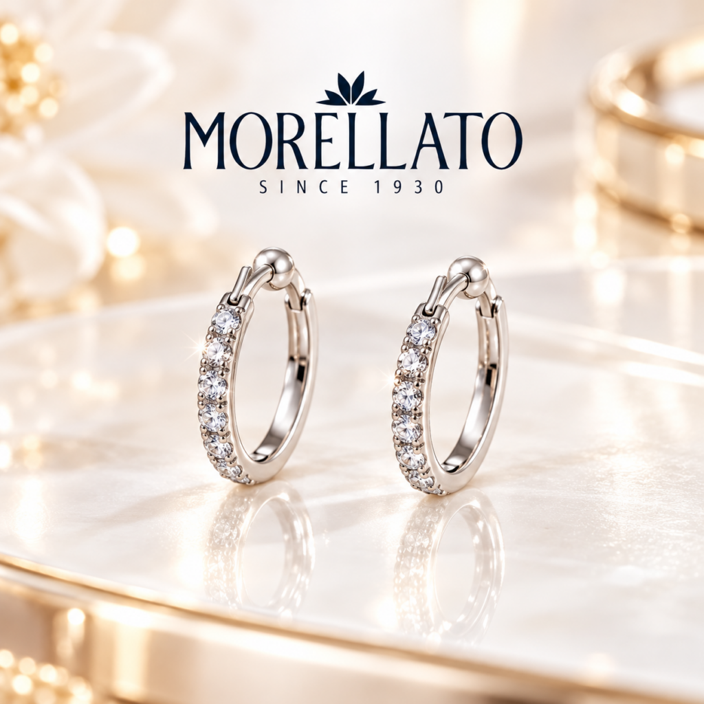 Orecchini Morellato in acciaio con zirconi