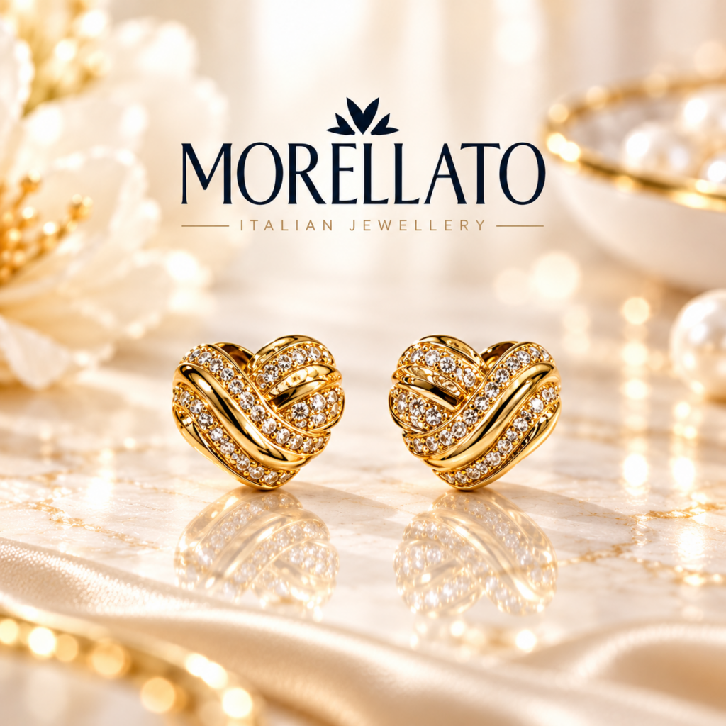 Orecchini Morellato in acciaio dorato con zirconi