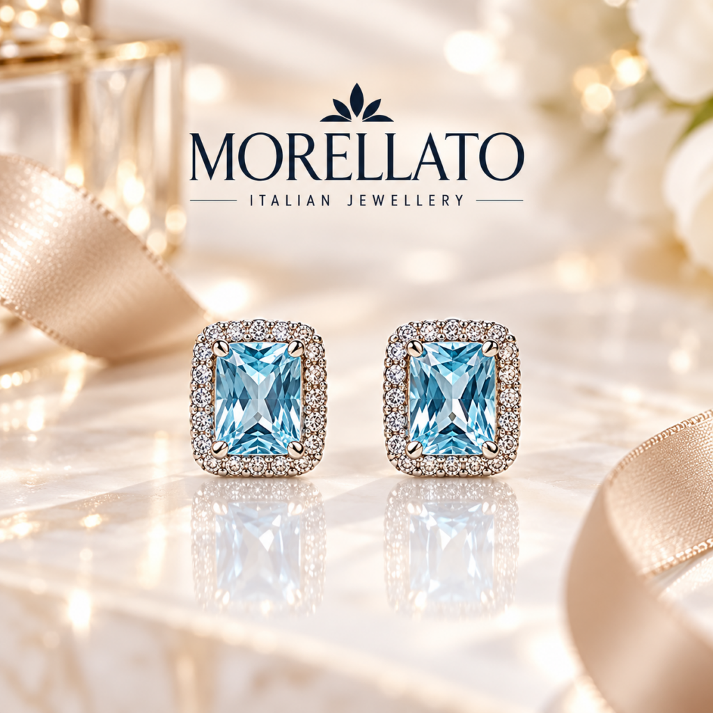 Orecchini Morellato in argento 925 con zirconi e pietre celesti