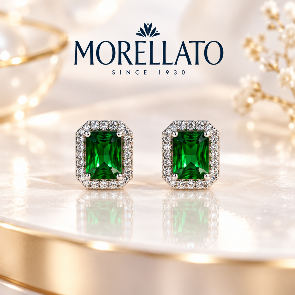 Orecchini Morellato in argento 925 con zirconi e pietre verdi