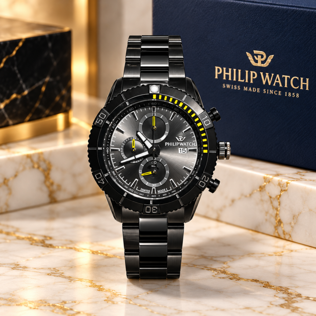 Cronografo Philip Watch in acciaio brunito