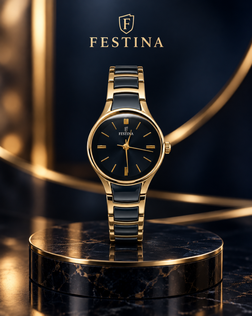 Orologio Festina Donna acciaio e ceramica con quadrante blu notte