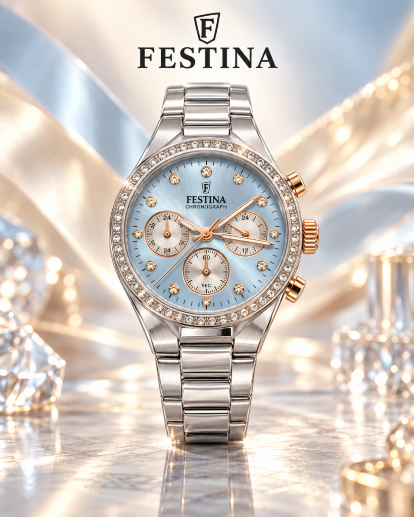 Orologio Festina Donna Chrono con quadrante ghiaccio e ghiera luminosa